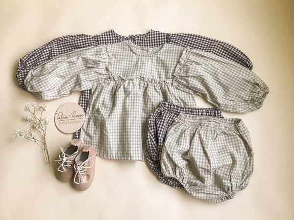 Gingham Bloomer Set